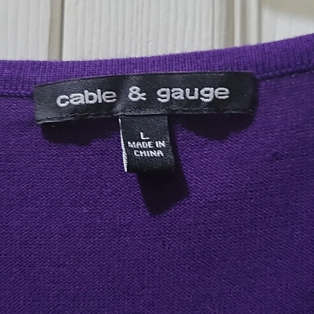 Cable & Gauge purple sweater set. - Picture 3 of 5